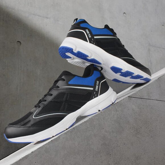 🆕Men’s Black Mesh Casual Lightweight Walking Sneakers Sports Shoes Plus Size - Picture 3 of 6